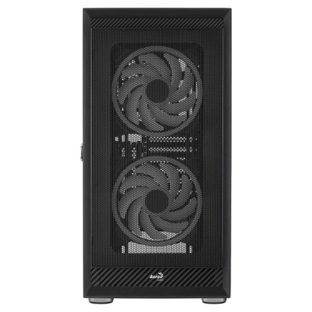 Caja pc aerocool graphite v3 frontal mesh lateral de cristal templado incluye 3 ventiiladores rgb 140mm