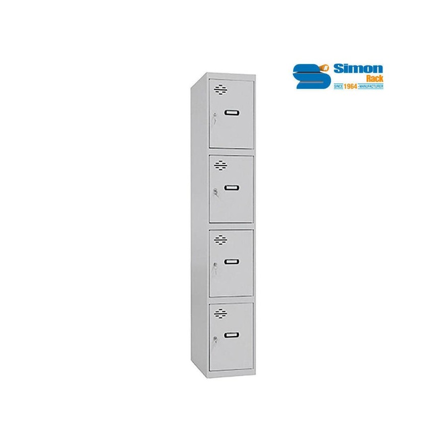 Taquilla metalica pro simonlocker 1/4 300 desmontada 4 departamentos 180x30x50cm simon rack