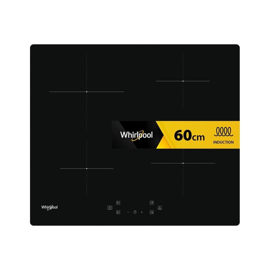 Whirlpool - wsq4860ne - placa de inducción - 4 fuegos - 7200w - l60 cm - revestimiento de vidrio negro