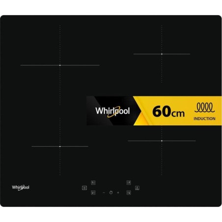 Whirlpool - wsq4860ne - placa de inducción - 4 fuegos - 7200w - l60 cm - revestimiento de vidrio negro
