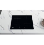 Whirlpool - wsq4860ne - placa de inducción - 4 fuegos - 7200w - l60 cm - revestimiento de vidrio negro