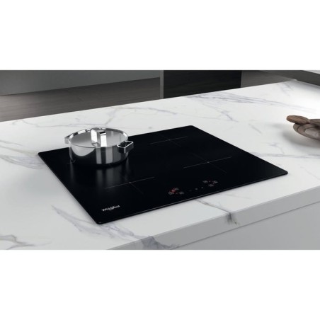 Whirlpool - wsq4860ne - placa de inducción - 4 fuegos - 7200w - l60 cm - revestimiento de vidrio negro