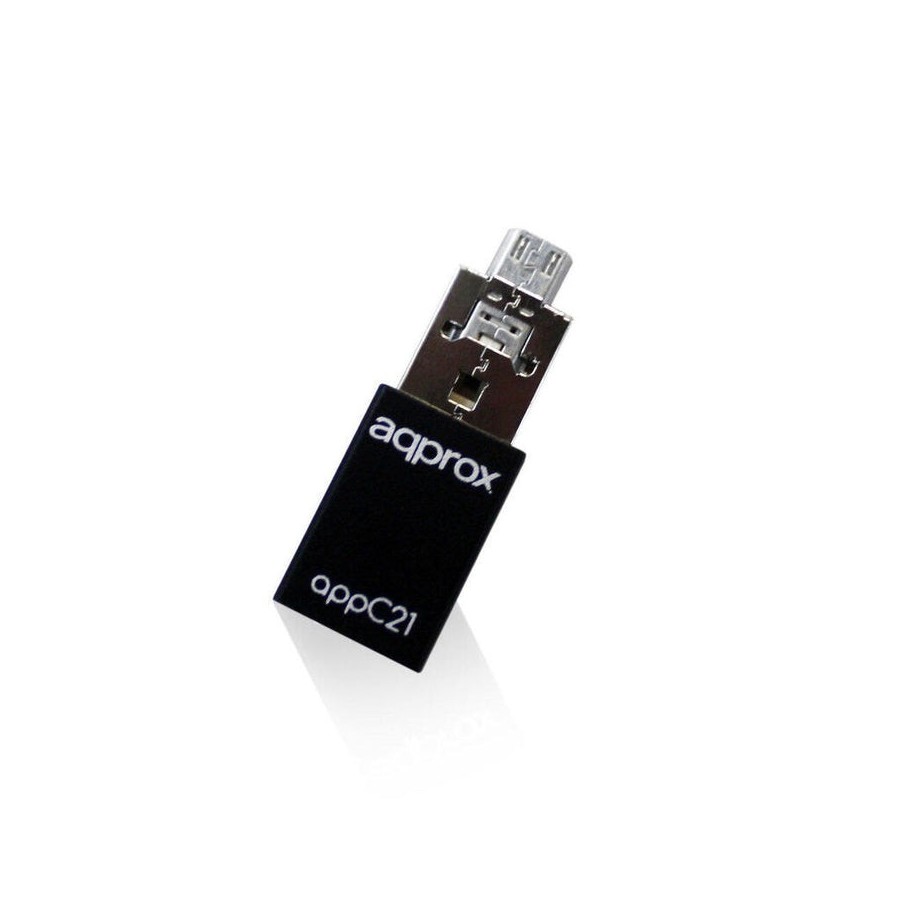 Lector de tarjetas externo approx microsd appc21 soporta hasta 32gb compatible dispositivos otg conectores u