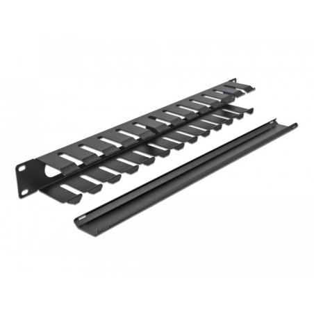 Digitus  19" panel de gestión de cables con 2 aberturas 1 u negro