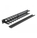 Digitus  19" panel de gestión de cables con 2 aberturas 1 u negro