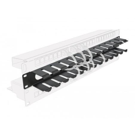 Digitus  19" panel de gestión de cables con 2 aberturas 1 u negro