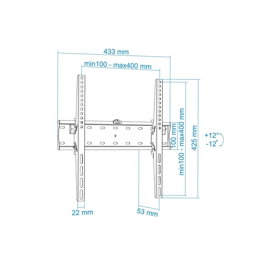 Tooq soporte fijo de pared para tv de 32"-55" - inclinable - peso max 40kg - vesa 400x400mm - negro