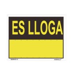 Rotulo "es lloga" (pvc 0.4mm) 35x45cm normaluz