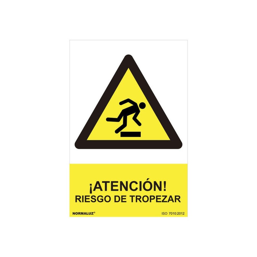 Cartel "atencion riesgo de tropezar" (pvc 0.7mm) 30x40cm normaluz