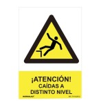 Cartel peligro "atencion caidas a distinto nivel" (pvc 0.7mm) 30x40cm normaluz