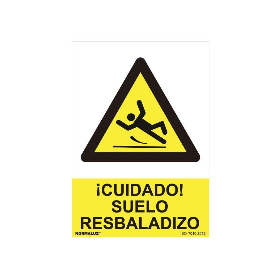 Cartel peligro "cuidado suelo resbaladizo" (pvc 0.7mm) 30x40cm normaluz