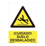 Cartel peligro "cuidado suelo resbaladizo" (pvc 0.7mm) 30x40cm normaluz