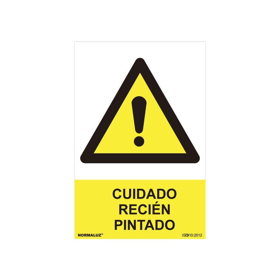 Cartel peligro "cuidado recien pintado" (pvc 0.7mm) 30x40cm normaluz