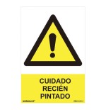Cartel peligro "cuidado recien pintado" (pvc 0.7mm) 30x40cm normaluz