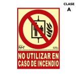 Cartel de extinción "no utilizar en caso de incendio" clase a (pvc 1mm) 21x30cm normaluz