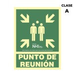 Cartel de evacuación "punto de reunion" clase a (pvc 1mm) 22.4x30cm normaluz
