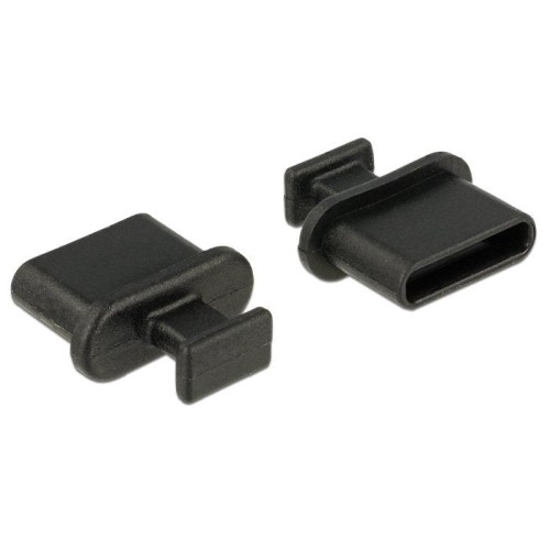 Cubierta antipolvo delock toma usb tipo c con asa negra 10 uds.