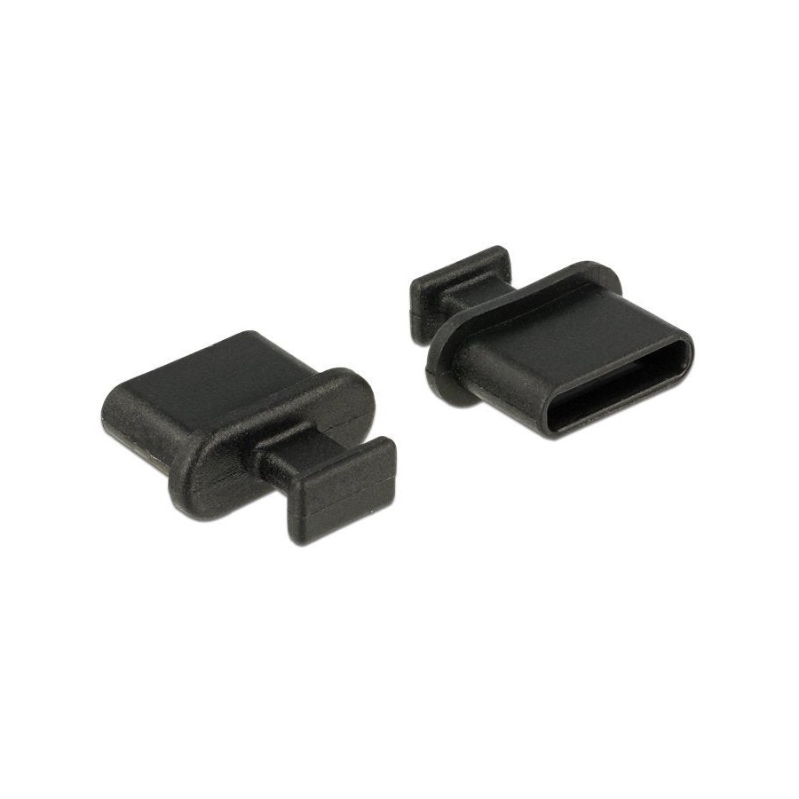 Cubierta antipolvo delock toma usb tipo c con asa negra 10 uds.