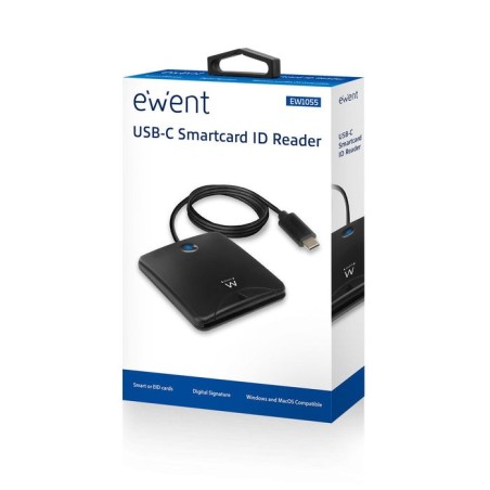 Lector de tarjetas externo ewent ew1055 usb-c/ dni electronic