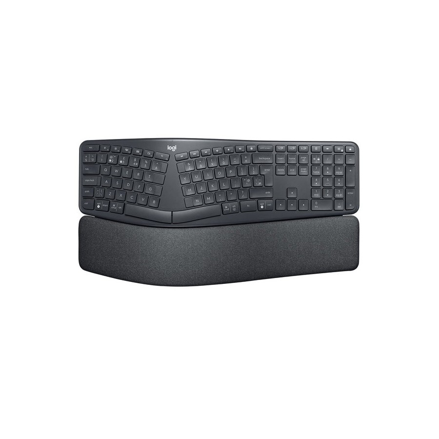 Teclado ingles logitech ergo k860 rf wireless + bluetooth internacional de ee.uu. grafito