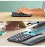 Teclado ingles logitech ergo k860 rf wireless + bluetooth internacional de ee.uu. grafito