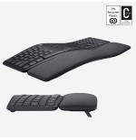 Teclado ingles logitech ergo k860 rf wireless + bluetooth internacional de ee.uu. grafito