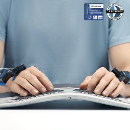 Teclado ingles logitech ergo k860 rf wireless + bluetooth internacional de ee.uu. grafito