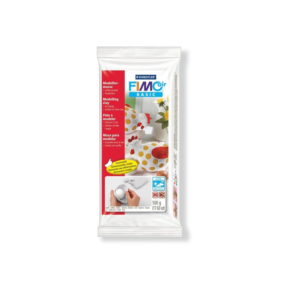 Pasta de modelar de secado al aire staedtler fimo air basic/ 500g/ blanca