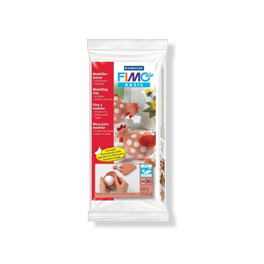 Pasta de modelar de secado al aire staedtler fimo air basic/ 500g/ terracota