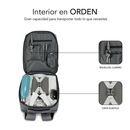 Mochila subblim traveller airpadding backpack para portátiles hasta 15.6'/ puerto usb/ gris