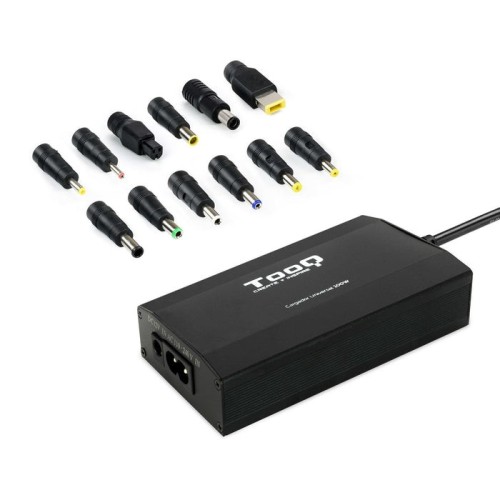 Tooq cargador universal para portatil 100w - usb - 12 adaptadores - voltaje 12-24v - indicador led
