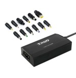 Tooq cargador universal para portatil 100w - usb - 12 adaptadores - voltaje 12-24v - indicador led