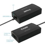Tooq cargador universal para portatil 100w - usb - 12 adaptadores - voltaje 12-24v - indicador led