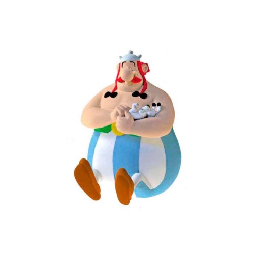 Figura hucha obelix sentado asterix el galo 17cm