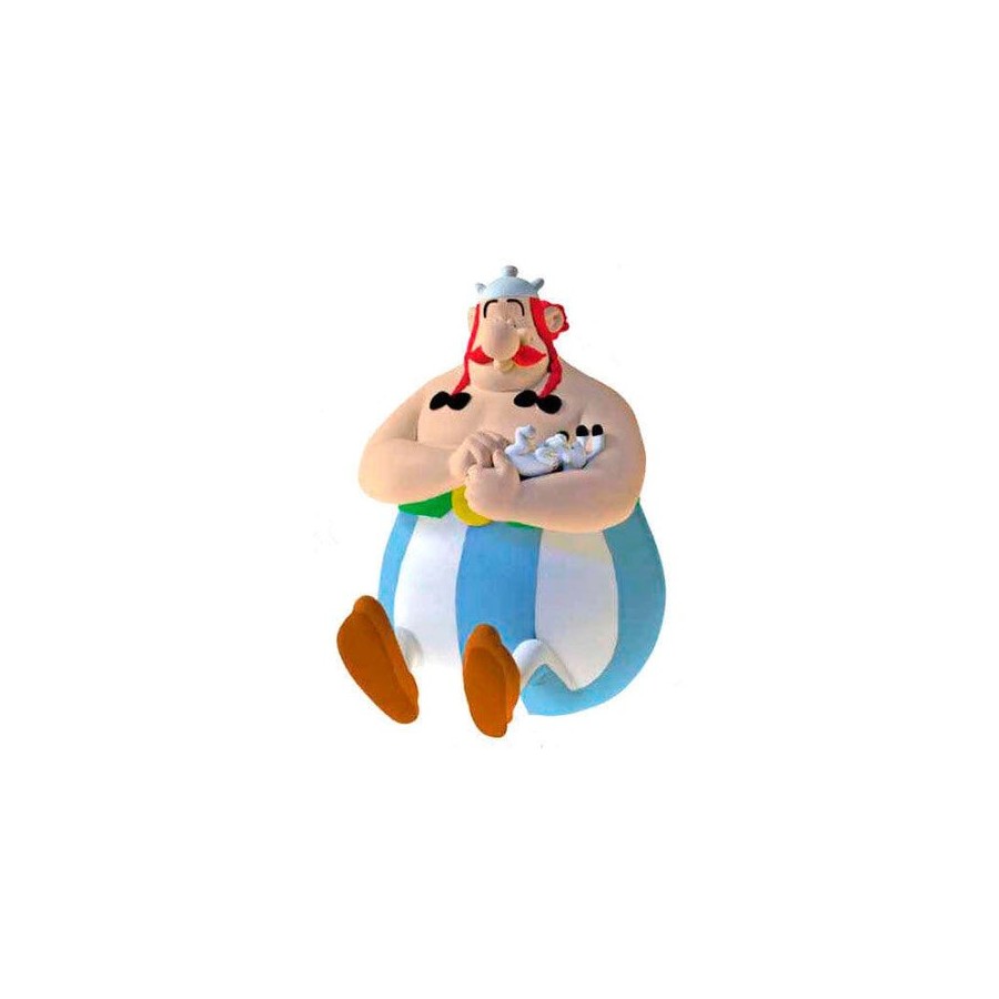 Figura hucha obelix sentado asterix el galo 17cm