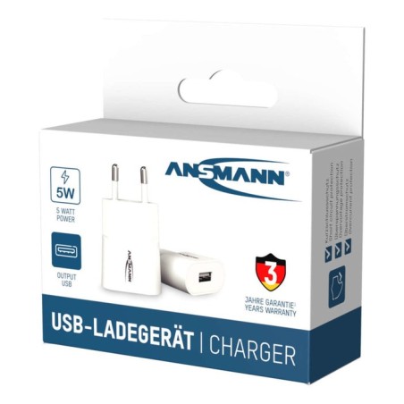 Cargador de casa ansmann hc105w 1xusb 1000ma blanco