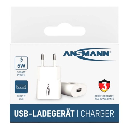 Cargador de casa ansmann hc105w 1xusb 1000ma blanco