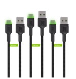 Green cell cable set 3x usb  usb-c (st - st) 3x2m set3 backlight verde led negro