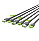 Green cell cable set 3x usb  usb-c (st - st) 3x2m set3 backlight verde led negro