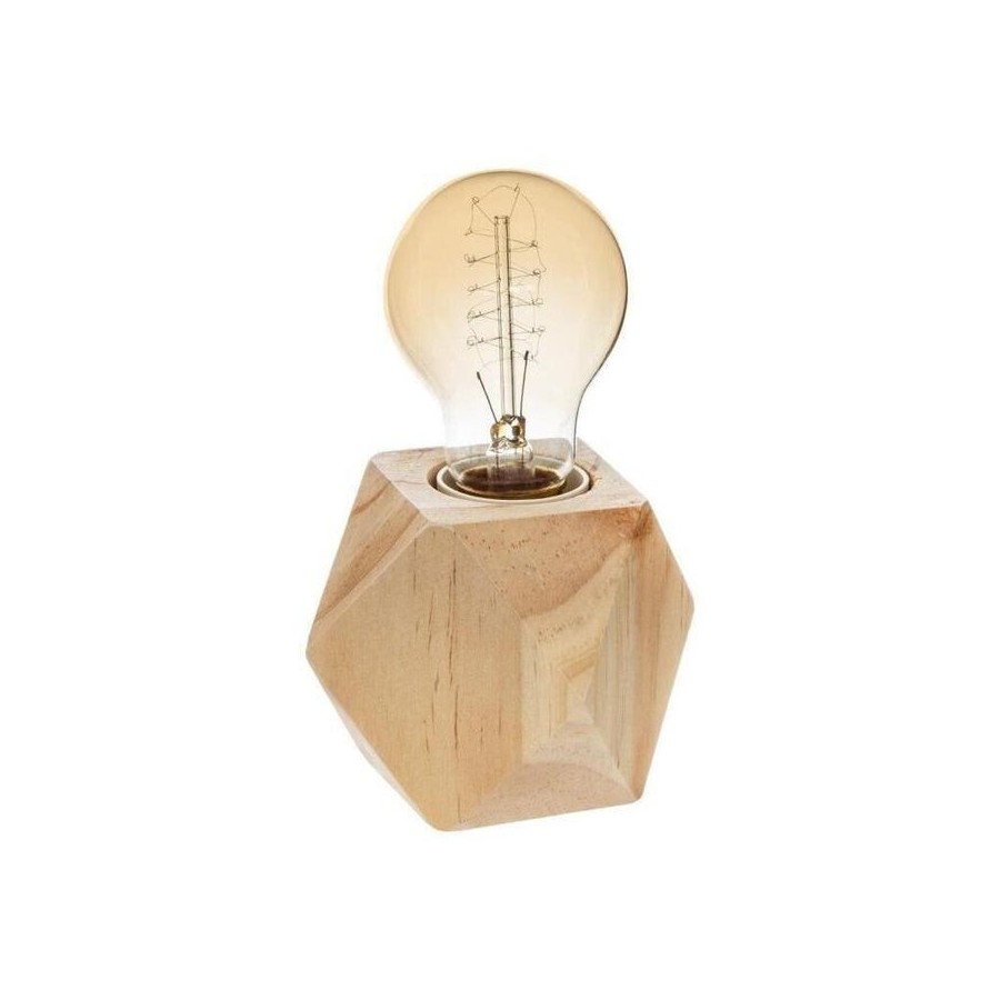 Lampara de mesa madera e27 (bombilla no incluida)