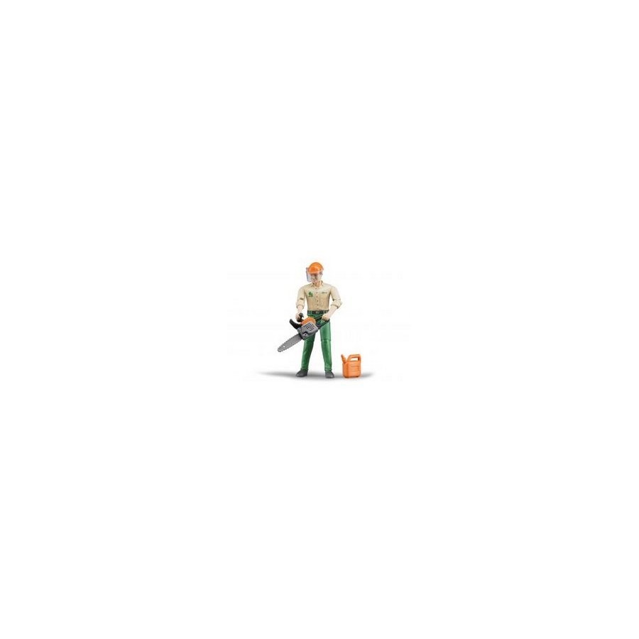 Bruder - figura de leñador con accesorios forestales - 10.7 cm