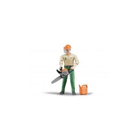 Bruder - figura de leñador con accesorios forestales - 10.7 cm