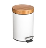 Papelera baño bambu-blanco 3l colección 'natureo'