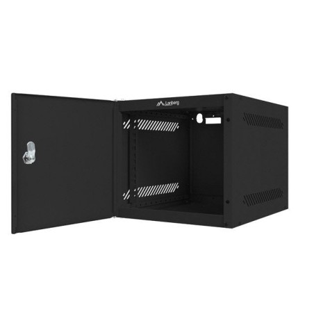 Lanberg armario colgante 10 "6u 280x310 negro, puerta metal (paquete plano) wf10-2306-00b