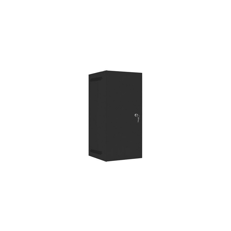 Lanberg armario rack de pared 10 "12u 280x310 negro, puerta metálica (paquete plano) wf10-2312-00b