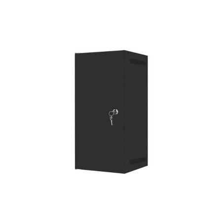 Lanberg armario rack de pared 10 "12u 280x310 negro, puerta metálica (paquete plano) wf10-2312-00b