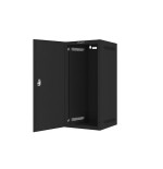 Lanberg armario rack de pared 10 "12u 280x310 negro, puerta metálica (paquete plano) wf10-2312-00b