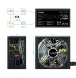Tooq xge ii fuente de alimentacion gaming 700w atx 2.3 12v - pfc activo - certificacion 80 plus bronze - ventilador