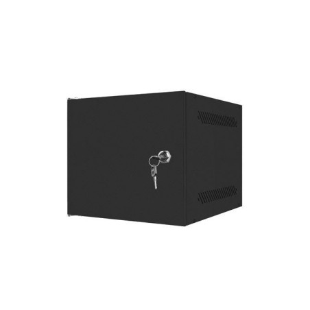 Lanberg armario rack de pared 10 "4u 280x310 negro, puerta metálica (paquete plano) wf10-2304-00b