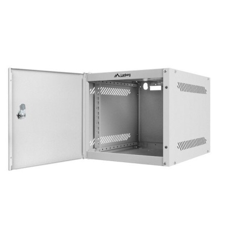 Armario colgante lanberg 10 "4u 280x310 gris, puerta metálica (paquete plano) wf10-2304-00s